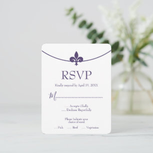 Cartão RSVP de Casamento de Fleur de Lis