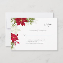 Cartão RSVP de Casamento de Flor Clássico Poinsett