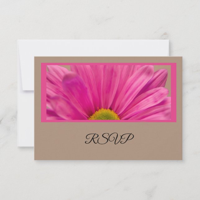 Cartão RSVP de Casamento de Flor de Gerber Daisy R (Frente)
