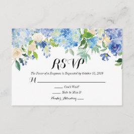 Cartão RSVP de Casamento de Flor de Hydrangea Verd