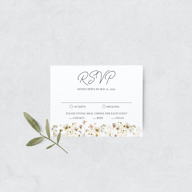 Cartão RSVP de Casamento de flor selvagem (Criador carregado)