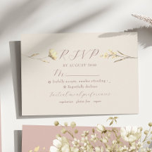 Cartão RSVP de Casamento de Flor Selvagem Blush