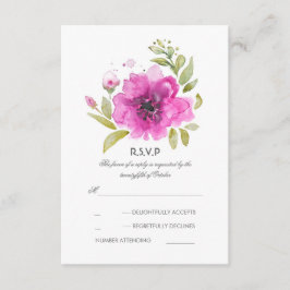 Cartão RSVP de Casamento de Flores de Água