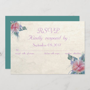 Cartão RSVP de Casamento de Flores Elegantes Român