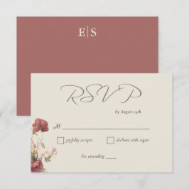 Cartão RSVP de Casamento de Flores Selvagens de Aq