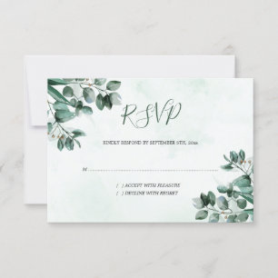 Cartão RSVP de Casamento de Folhagem Eucalyptus F
