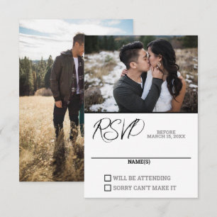 Cartão RSVP de Casamento de Fotografia