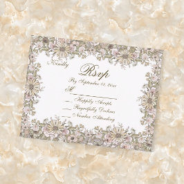 Cartão RSVP de Casamento de Frame Botânico Elegant