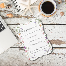 Cartão RSVP de Casamento de Fronteira de Flores Se