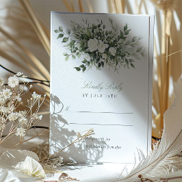 Cartão RSVP de Casamento de Grace Botânica