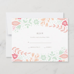 Cartão RSVP de Casamento de Grace Floral Pastels