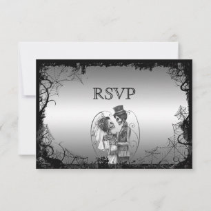 Cartão RSVP de Casamento de Halloween Elegante