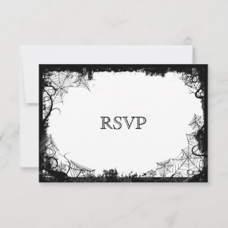 Cartão RSVP de Casamento de Halloween Elegante