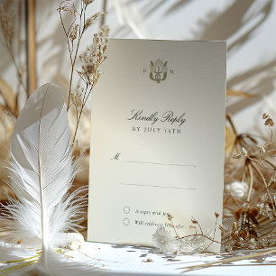 Cartão RSVP de Casamento de Harmonia Art Nouveau