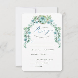Cartão RSVP de Casamento de Jardim de Aquarela