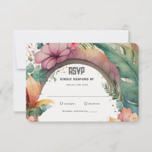 Cartão RSVP de Casamento de Jardim de Verão de Arc