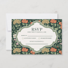Cartão RSVP de Casamento de Jardim Floral Morris