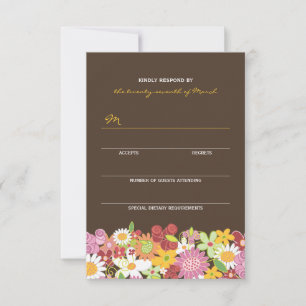 Cartão RSVP de Casamento de Jardinagem das Flores 