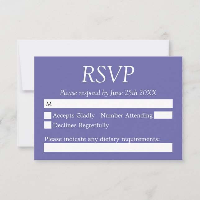 Cartão RSVP de Casamento de Lavanda Elegante (Frente)
