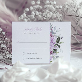 Cartão RSVP de Casamento de Lavanda Lilacs