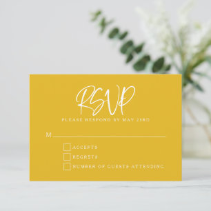 Cartão RSVP de Casamento de Letra de Script Moder