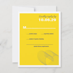 Cartão RSVP de Casamento de Linhas de Amor com Loo
