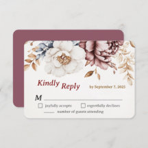 Cartão RSVP de Casamento de Luxo Vitoriano