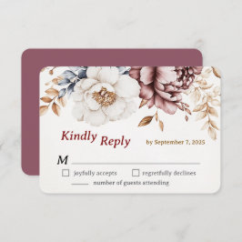 Cartão RSVP de Casamento de Luxo Vitoriano