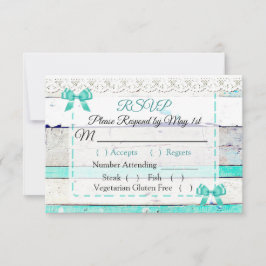Cartão RSVP de Casamento de Madeira Rústica com Ci