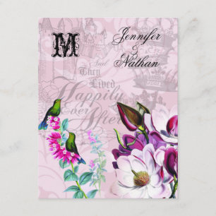 Cartão RSVP de Casamento de Magnolias Hummingbird