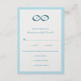 Cartão RSVP de Casamento de Mão Azul Aqua Infinity