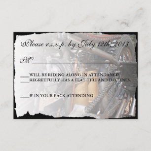 Cartão RSVP de Casamento de Motorcycle Personaliza
