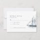 Cartão RSVP de Casamento de Navio de Navegação do  (Frente)