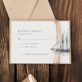 Cartão RSVP de Casamento de Navio de Navegação do 