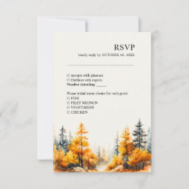 Cartão RSVP de Casamento de outono da Floresta