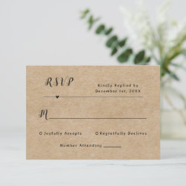 Cartão RSVP de Casamento de Papel Russo