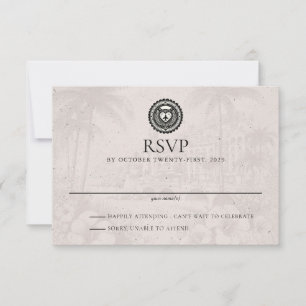 Cartão RSVP de Casamento de Passaporte Puerta Vall