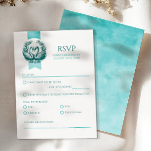 Cartão RSVP de Casamento de Pássaros do Amor