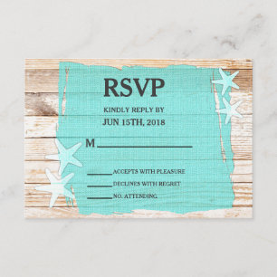 Cartão RSVP de Casamento de Peixe-Fada Turquesa Ru