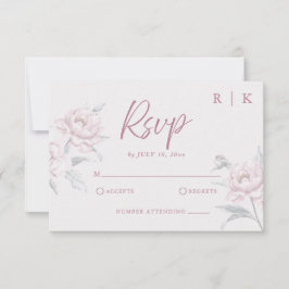 Cartão RSVP de Casamento de Pensão Rosa Rosa-Rosa