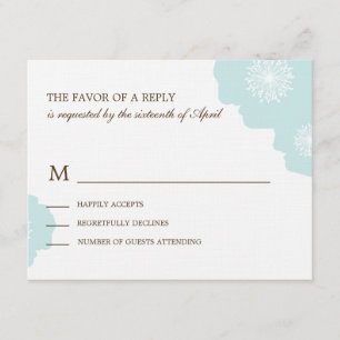 Cartão RSVP de Casamento de Poppies Modernos - Azu