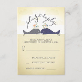 cartão RSVP de casamento de praia