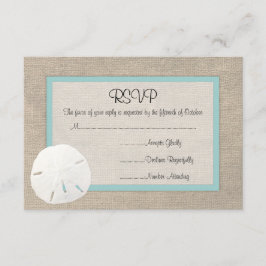 Cartão RSVP de Casamento de Praia do Dólar de arei