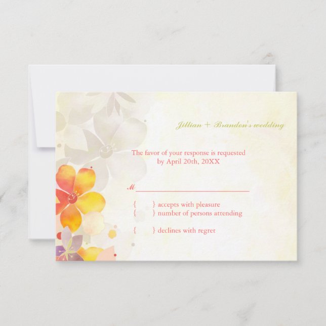Cartão RSVP de Casamento de primavera Wildflower (Frente)