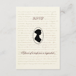 Cartão RSVP de Casamento de Regência de Jane Auste