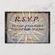 Cartão RSVP de Casamento de Roda do Vagão do Sudoe