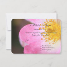 Cartão RSVP de casamento de rosa rosa-rosa bonito