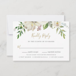 Cartão RSVP de Casamento de Sangue Gilded com esco
