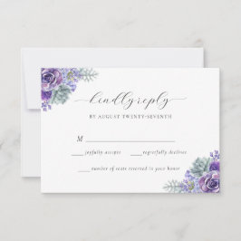 Cartão RSVP de Casamento de Script Floral de Kathe