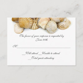 Cartão RSVP de Casamento de Sea Shells